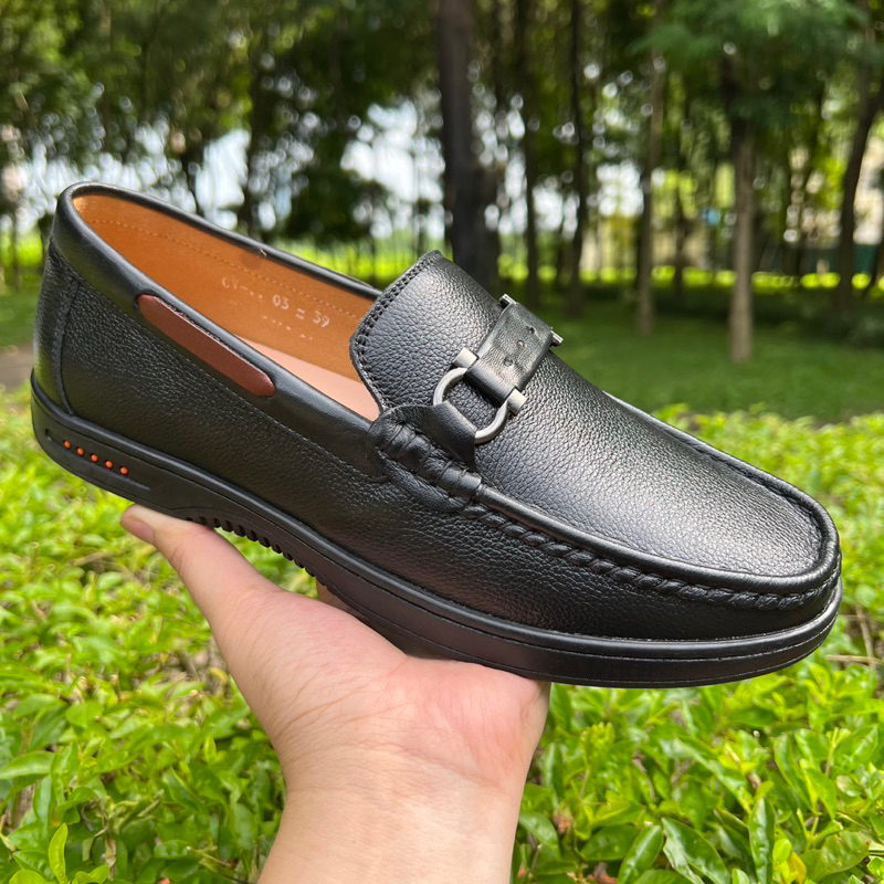 Giày da nam LEXSHOES giày da bò LS03 cao cấp khâu chỉ bảo hành 2 năm