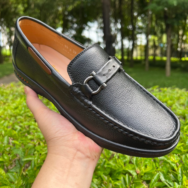 Giày da nam LEXSHOES giày da bò LS03 cao cấp khâu chỉ bảo hành 2 năm