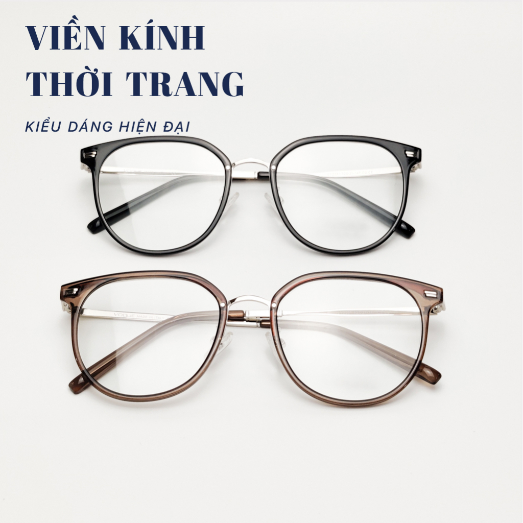 Gọng mắt kính Nhựa dẻo LB Luxury Eyewear LY2231 Dáng Tròn - Đen/ Trong suốt