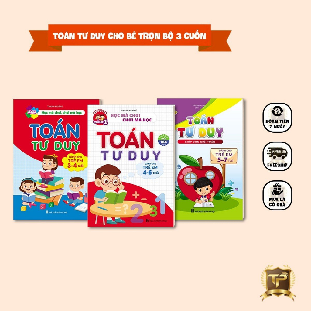 Sách - Bộ Toán Tư Duy Cho Bé Giỏi Tính Toán - Dành Cho Bé Từ 3 Đến 7 Tuổi