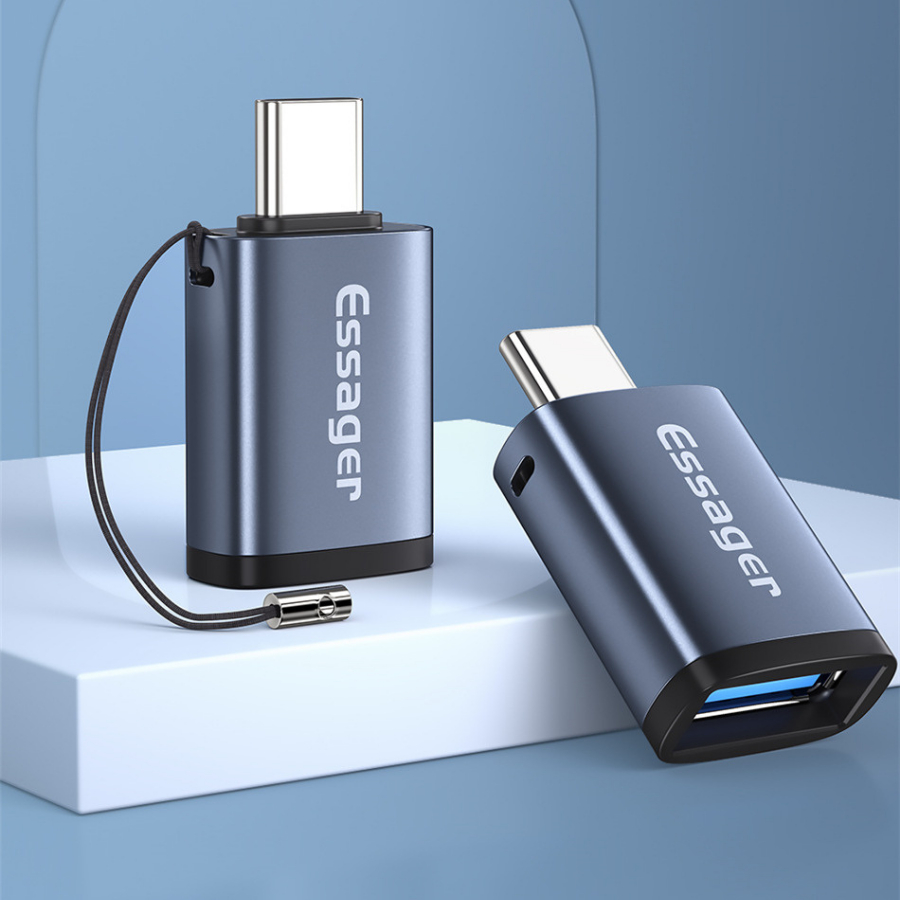 Cổng chuyển đổi USB ESSAGER Type C sang USB 3.0 tốc độ cao 5Gbps - Hàng chính hãng