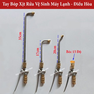 Tay Bóp Xịt Rửa Vệ Sinh Máy Lạnh - Điều Hòa Dạng Cong Có Gắn Khớp Nối 1/4inch (14mm)