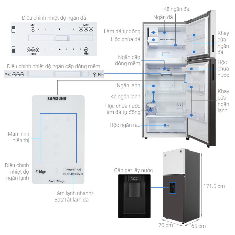 Tủ lạnh Samsung Inverter 382 lít Bespoke RT38CB6784C3SV