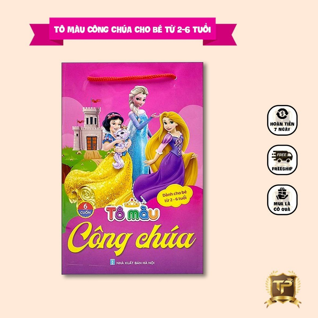 Sách - Tô Màu Công Chúa Dành Cho Bé Gái Từ 2 Đến 6 tuổi (Bộ 6 Cuốn)