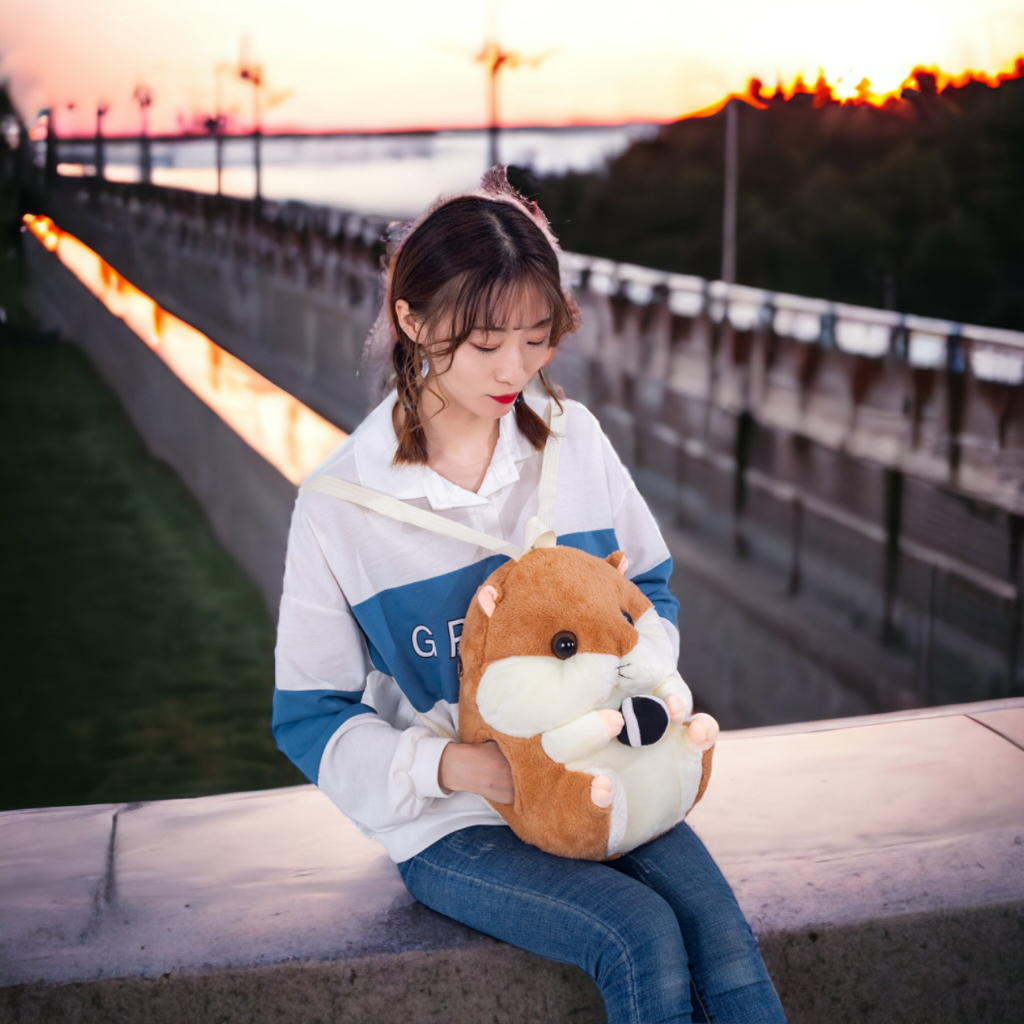 Balo sóc chuột Hamster thú nhồi bông cao cấp phối 2 màu