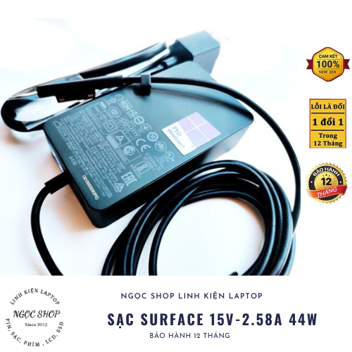 Adapter Sạc Surface Pro 4 M3 15v-4a 65W Microsoft Surface 1625 1724 1796 1800 MS19 Pro 3 4 5 6 7