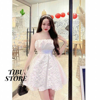 Đầm gấm dây cườm