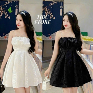 Đầm gấm dây cườm