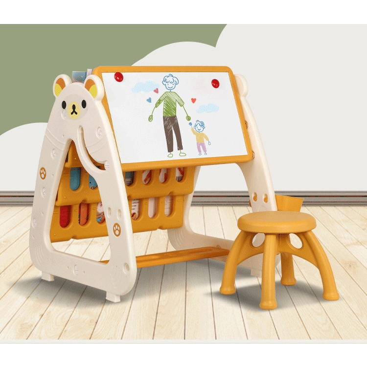 Bàn học kèm ghế đa năng 3 trong 1 cho bé BẢNG VẼ - GIÁ SÁCH - BÀN GHẾ HỌC - 777