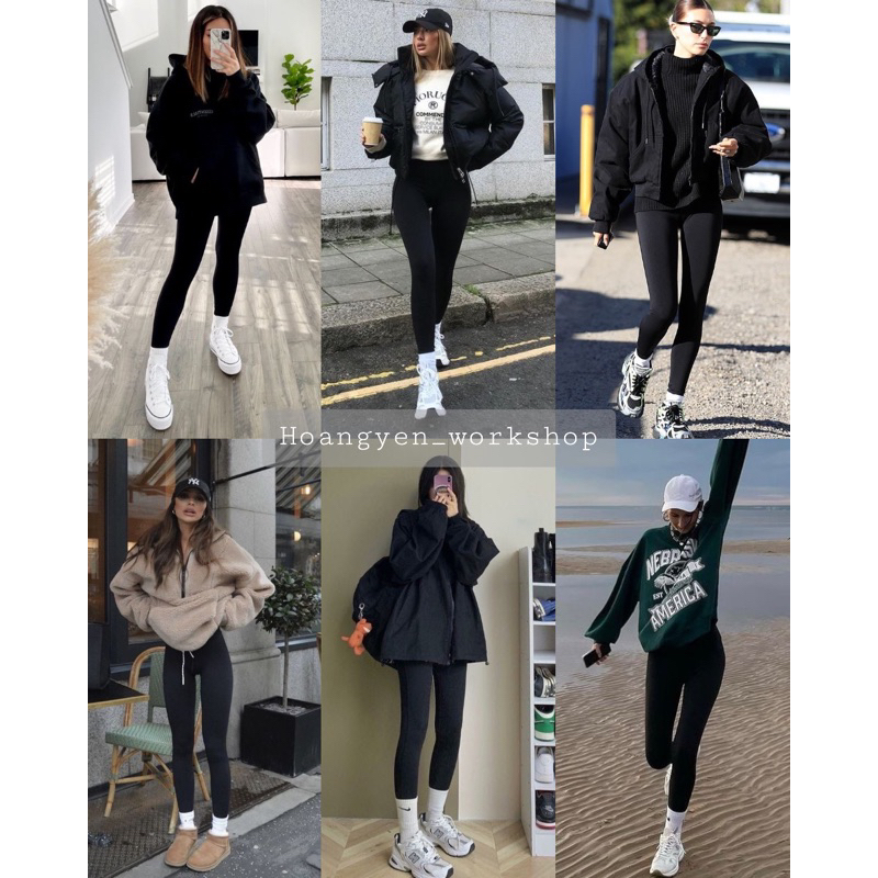 LEGGING TRƠN ĐEN - quần ôm trơn