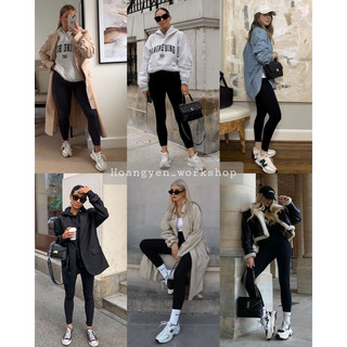LEGGING TRƠN ĐEN - quần ôm trơn
