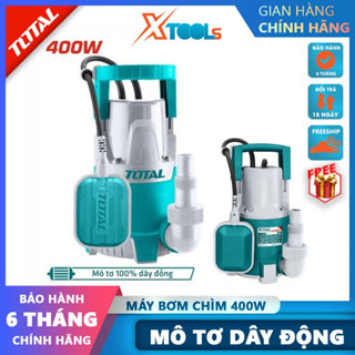 Máy bơm chìm nước sạch Total TWP64006 công suất 400W, đầu bơm tối đa 8m kèm công tắc phao - chính hãng