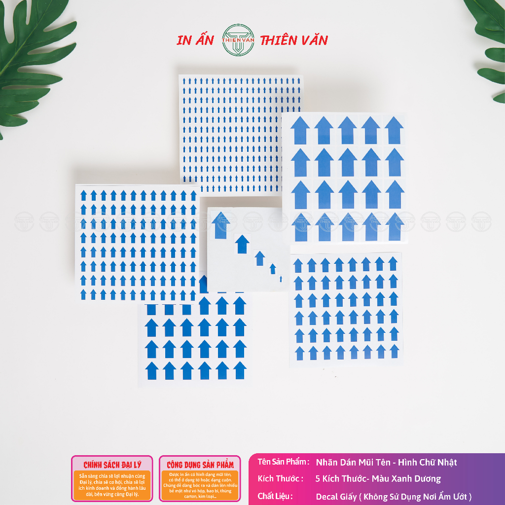 Nhãn Dán Mũi Tên Hình Chữ Nhật - Dán Lỗi - Đánh Dấu - Phân Biệt Sản Phẩm...vv - Đa Dạng Kích Thước - Màu Sắc