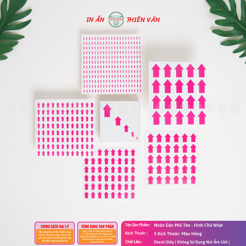 Nhãn Dán Mũi Tên Hình Chữ Nhật - Dán Lỗi - Đánh Dấu - Phân Biệt Sản Phẩm...vv - Đa Dạng Kích Thước - Màu Sắc