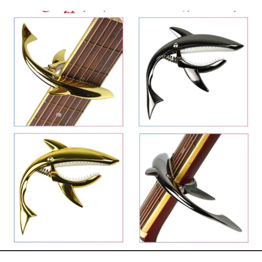 Kẹp capo guitar cá mập cao cấp dành cho đàn ghita acoustic, classic
