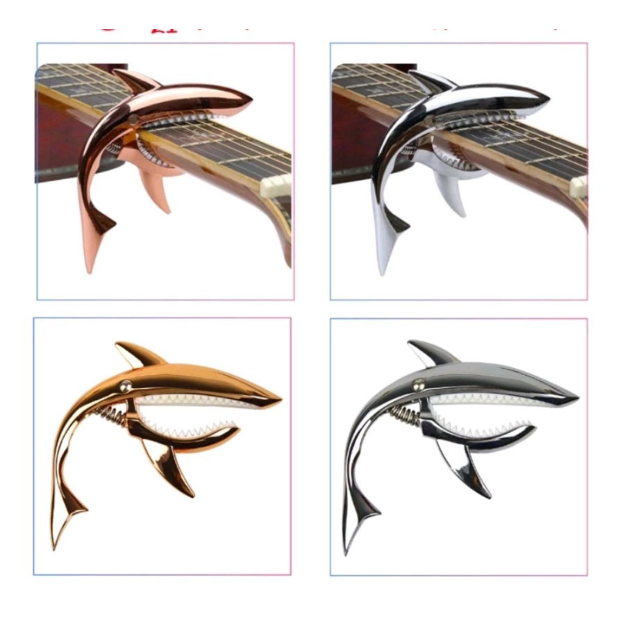Kẹp capo guitar cá mập cao cấp dành cho đàn ghita acoustic, classic