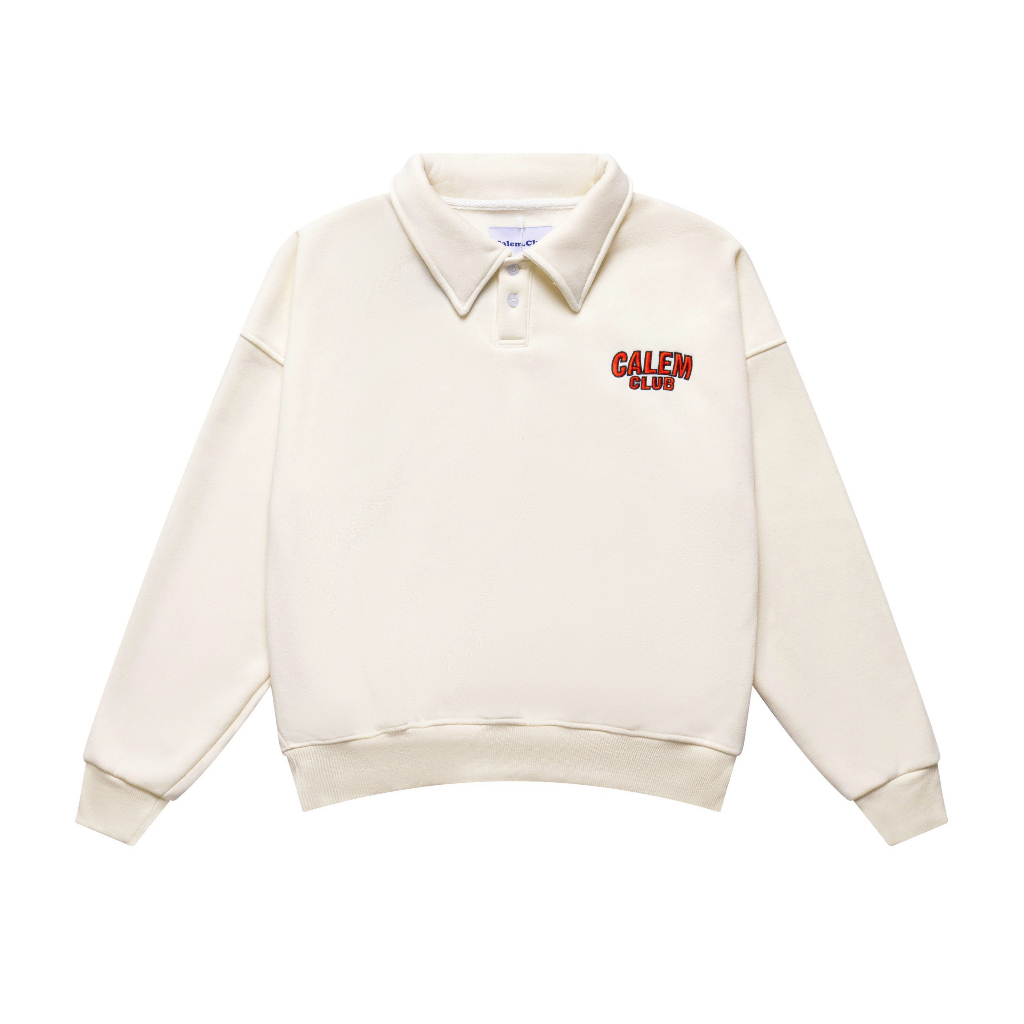 Áo POLO tay DÀI Thêu Calem form BOXY vải nỉ bông brand Calem.Club chính hãng