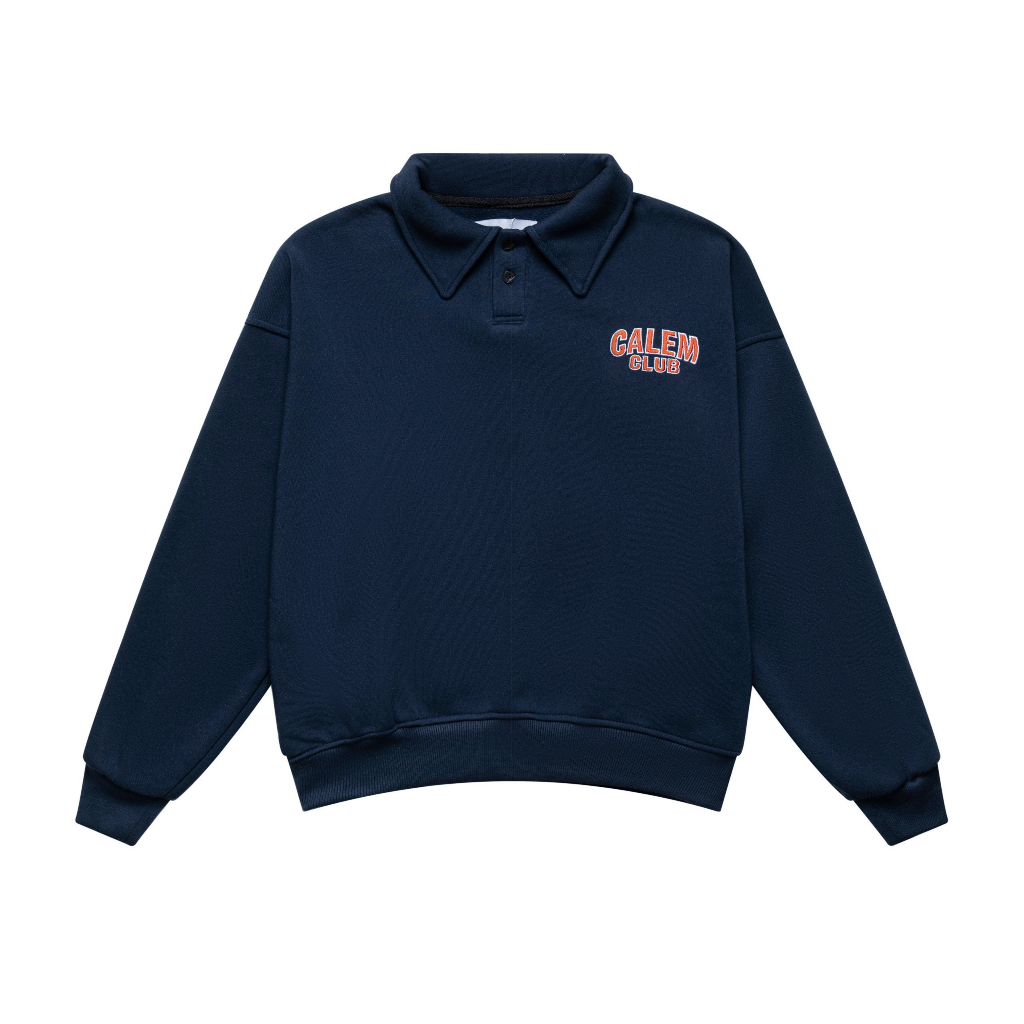 Áo POLO tay DÀI Thêu Calem form BOXY vải nỉ bông brand Calem.Club chính hãng