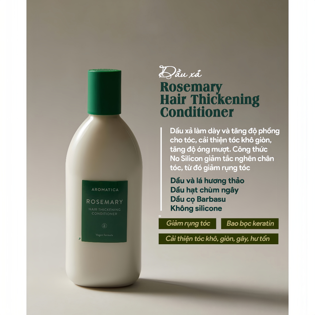 Dầu Gội / Dầu Xả Hương Thảo Ngăn Rụng Tóc Aromatica Rosemary Scalp Scaling Shampoo