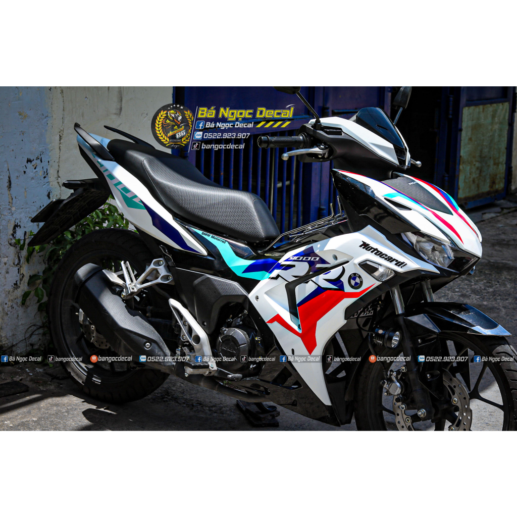 TEM DÁN BMW HP4 S1000RR XE WINNER X V3 MÀU TRẮNG ĐEN