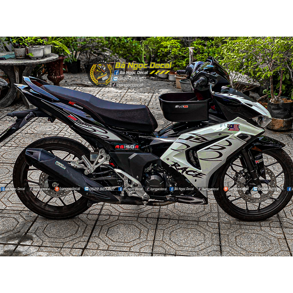 TEM LỬA DÁN XE WINNER X V3 MÀU TRẮNG ĐEN