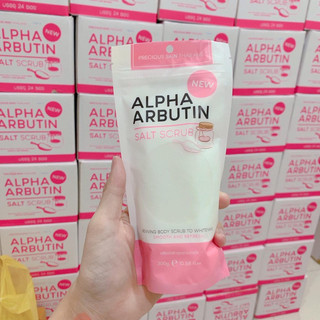 Muối tắm tẩy tế bào chết trắng da alpha arbutin - có sẵn