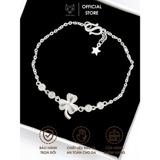 Lắc tay Bạc Ta Cáo Bạc Jewellery họa tiết cỏ ba lá làm quà tặng sinh nhật dễ thương