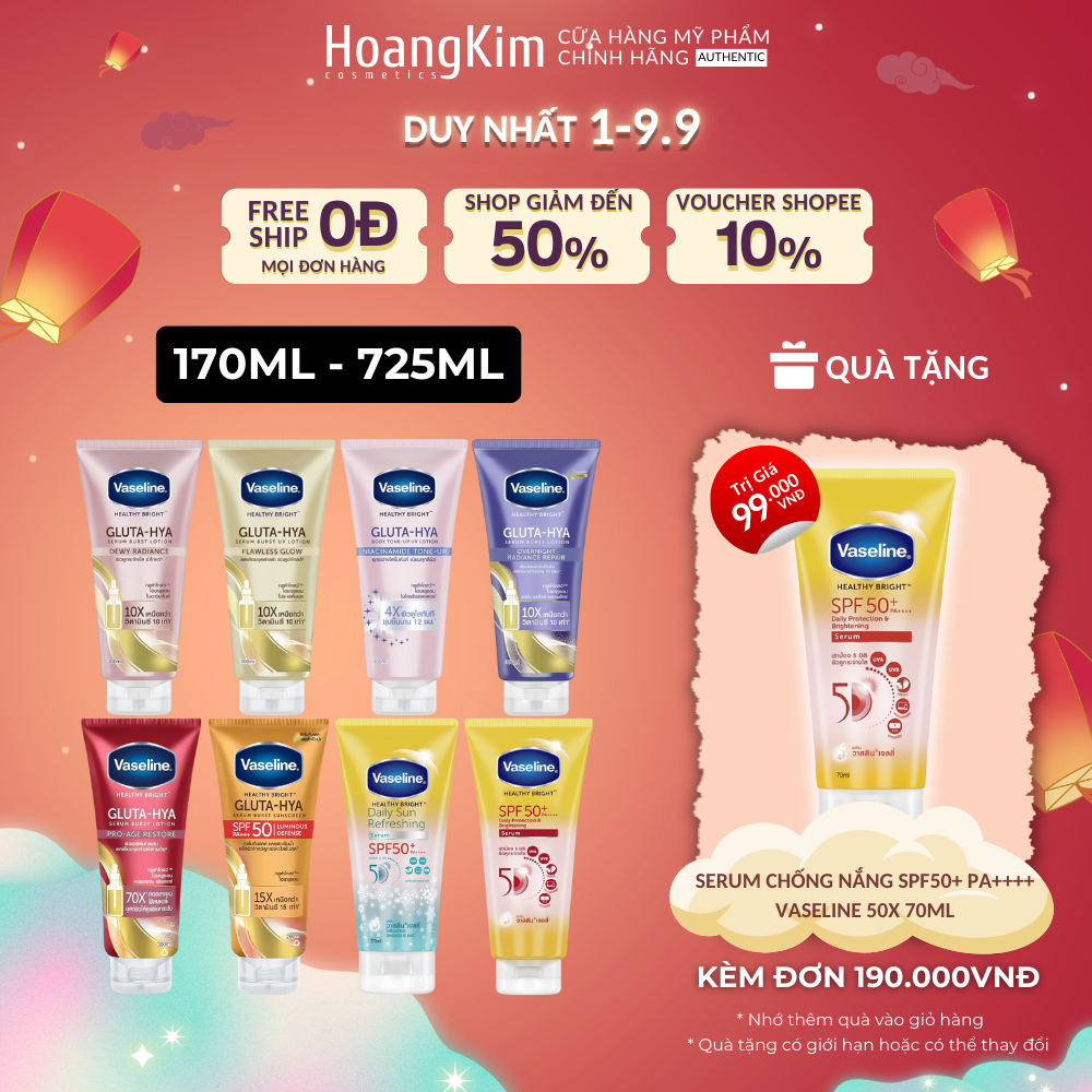 Sữa Dưỡng Thể Chống Nắng Dưỡng Trắng Da Toàn Thân Vaseline Healthy Bright Serum 170ml-260ml-300ml
