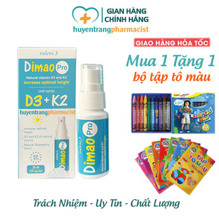 Dimao Pro - bổ sung d3 k2 dạng xịt, tăng cường hấp thu canxi, vitamin d3 k2 dạng xịt Dimao pro