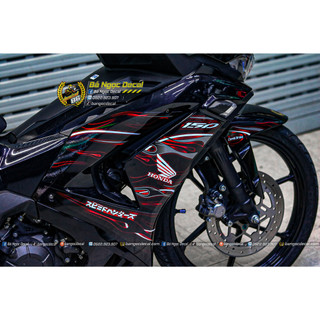 TEM LỬA DÁN XE WINNER X V3 MÀU ĐEN ĐỎ TRẮNG