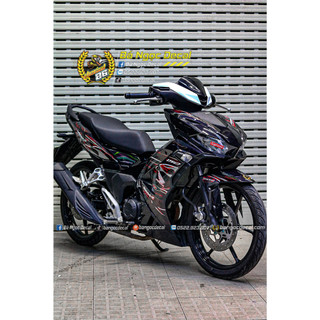 Tem lửa dán xe winner x v3 màu đen đỏ trắng