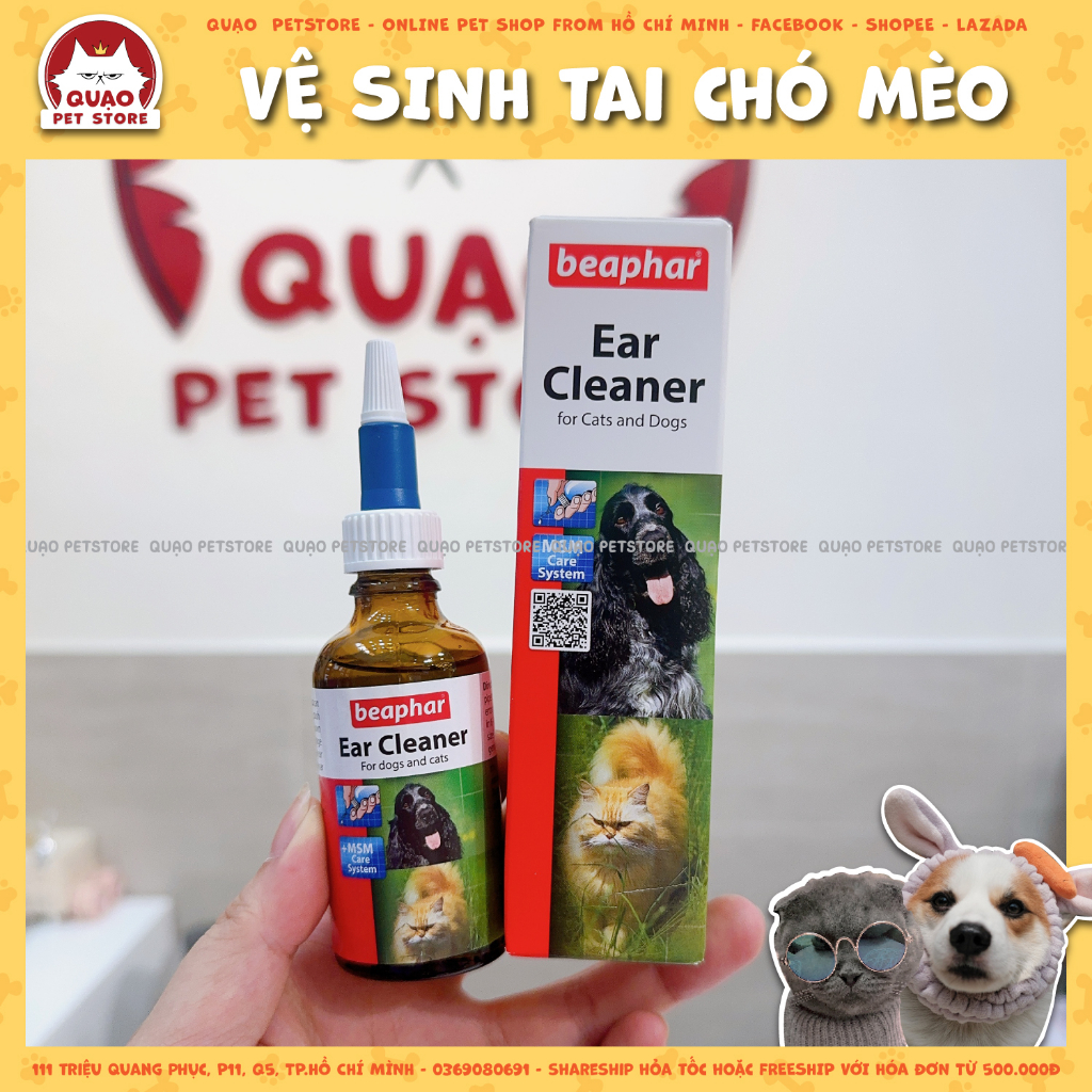 Dung dịch vệ sinh tai dịu nhẹ, không gây kích ứng cho chó mèo 50ml