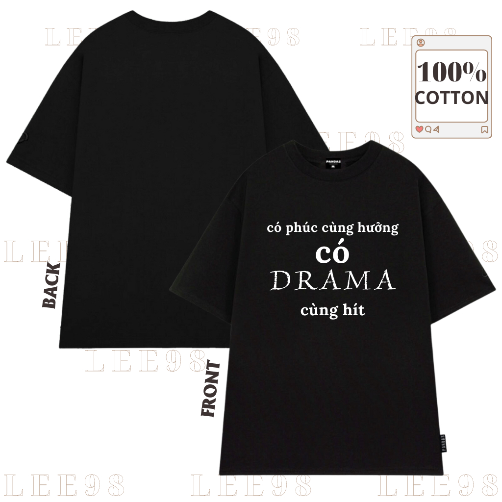 Áo in theo yêu cầu tay lỡ , áo thun unisex form rộng chất liệu cotton mềm mịn Lee98