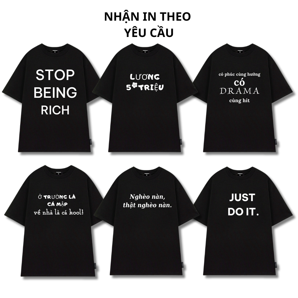 Áo in theo yêu cầu tay lỡ , áo thun unisex form rộng chất liệu cotton mềm mịn Lee98