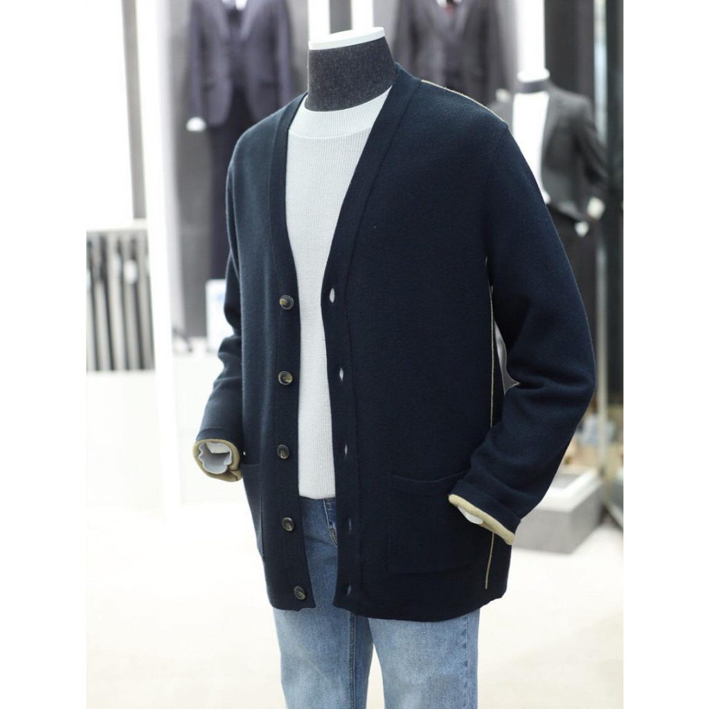 Áo len cardigan AND.Z viền kẻ xuất Hàn