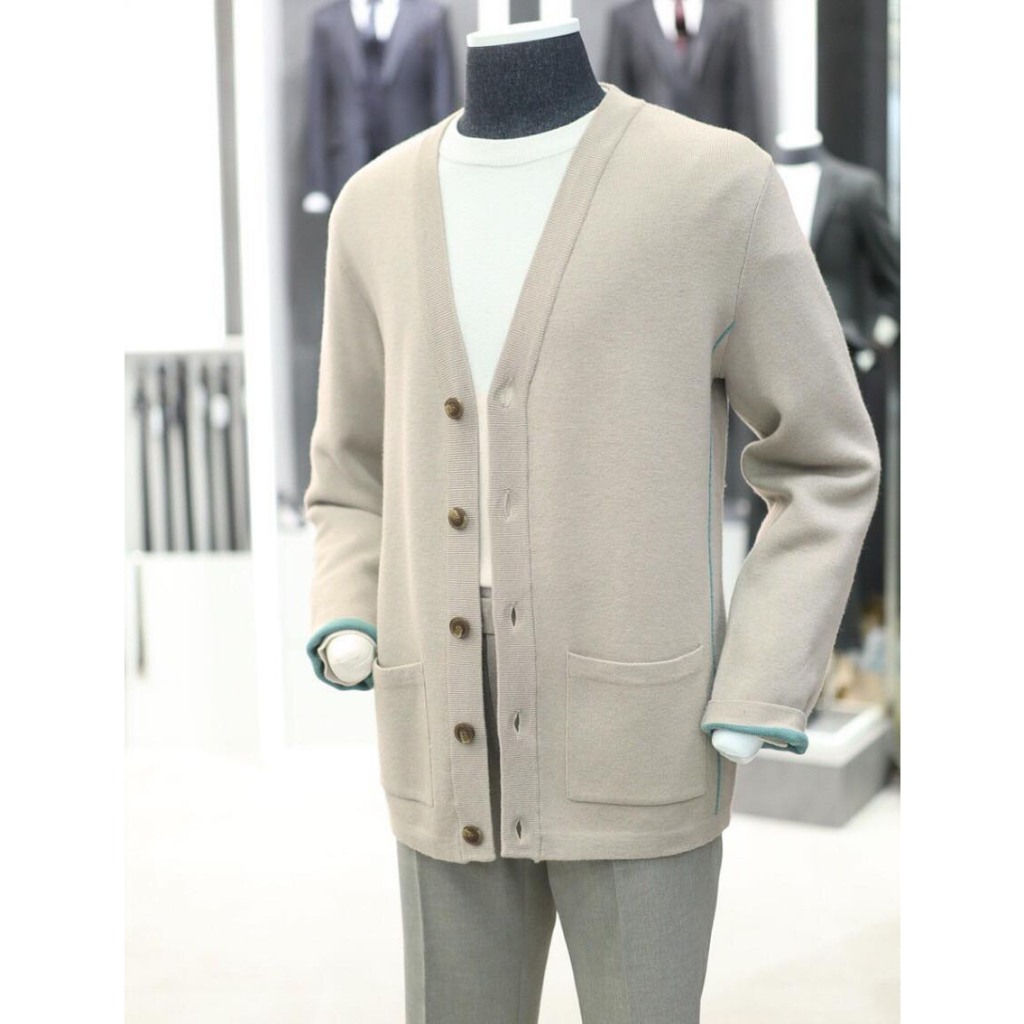 Áo len cardigan AND.Z viền kẻ xuất Hàn