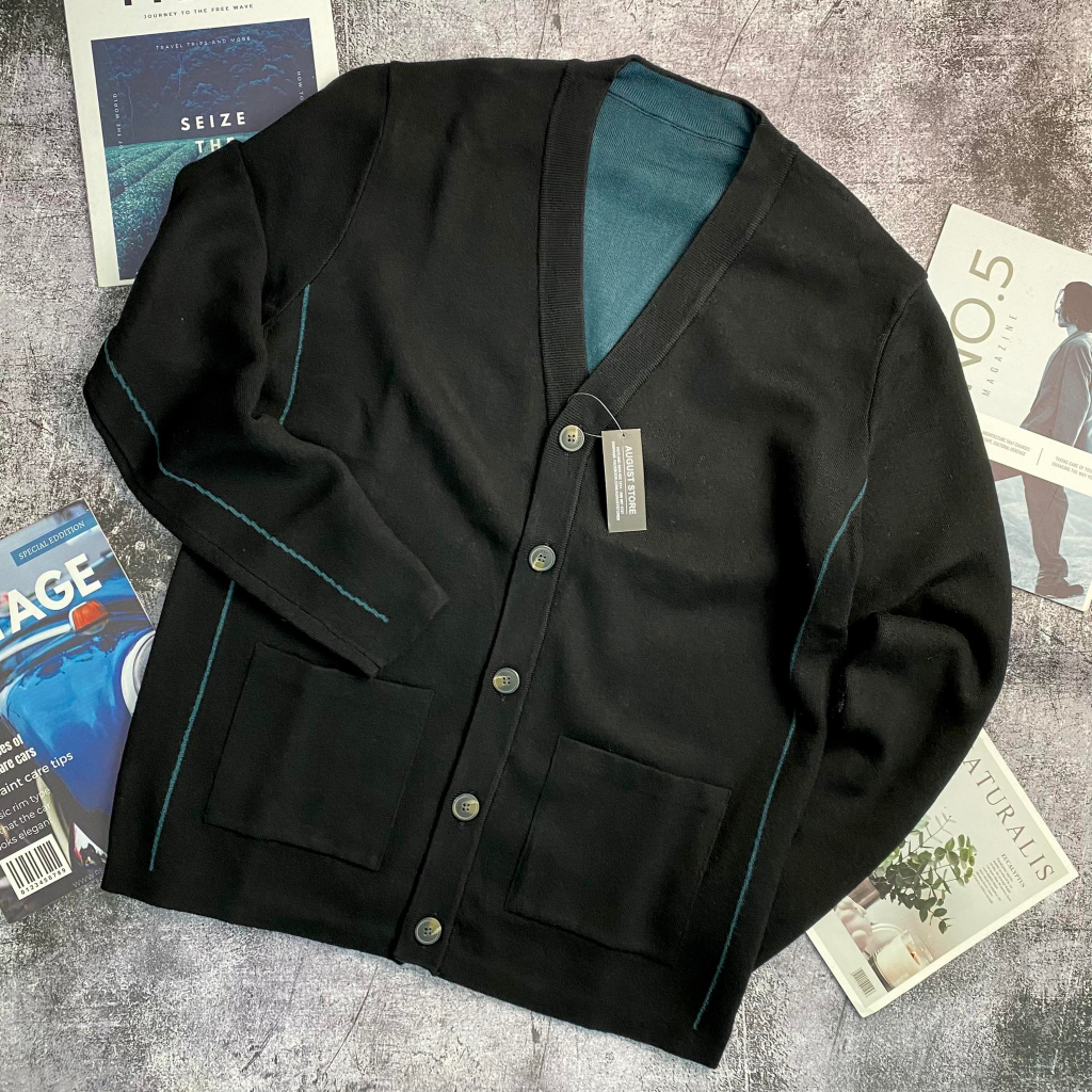 Áo len cardigan AND.Z viền kẻ xuất Hàn