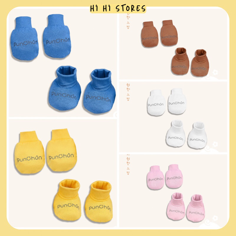 Punchun set bao tay chân cho bé sơ sinh AW23
