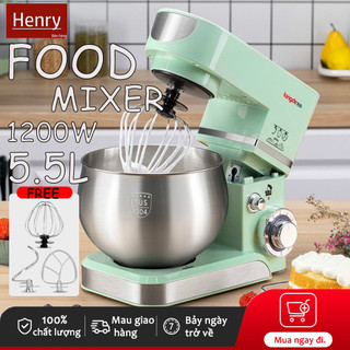 Henry 1200W Máy nhào bột. 5.5LMáy xay sinh tố Máy xay sinh tố lớn Ba loại đầu trộn