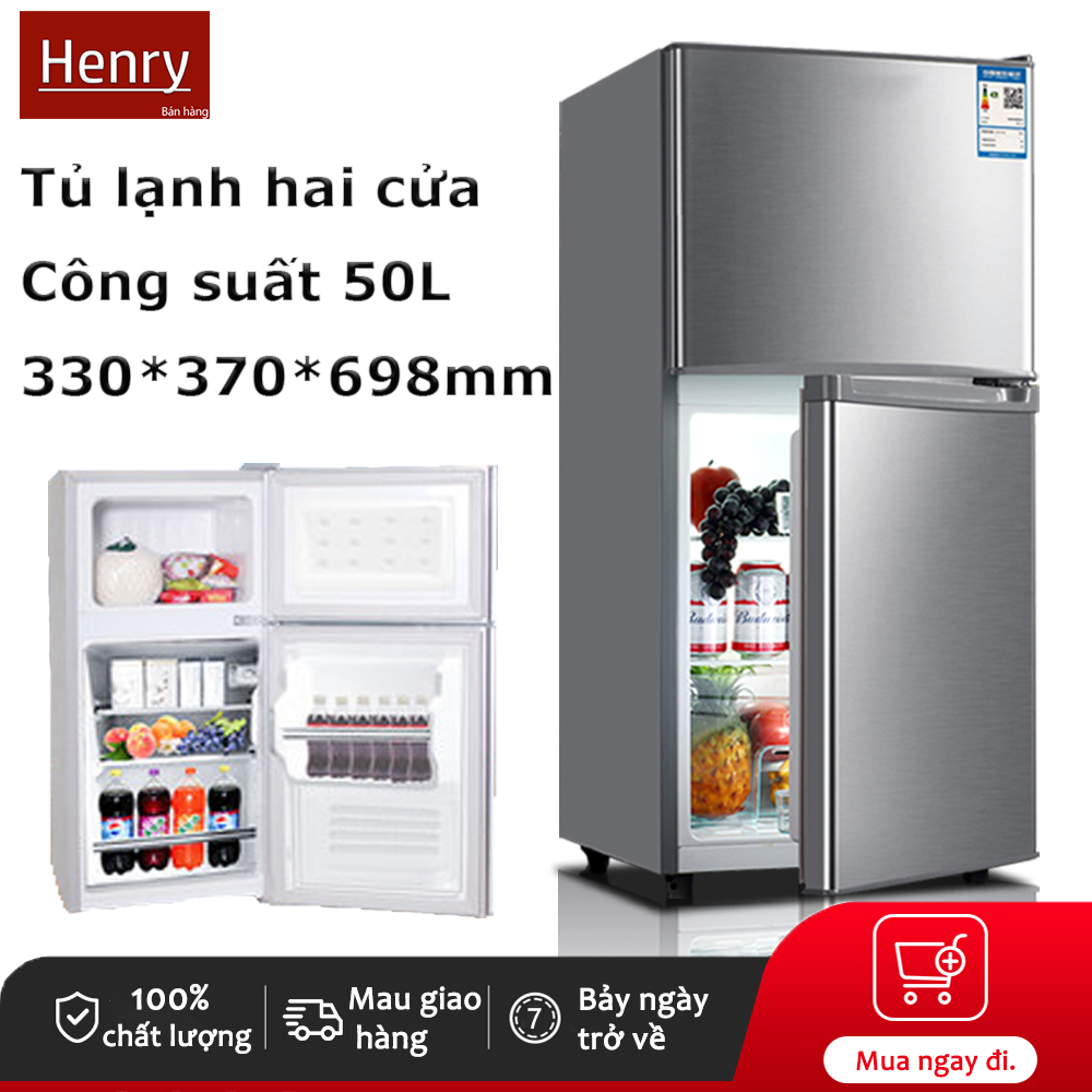 50L Tủ lạnh hai cửa Tủ lạnh gia đình Cửa đôi nhỏ Tiết kiệm năng lượng Ký túc xá cho thuê Sinh viên Tủ lạnh Tủ lạnh mini
