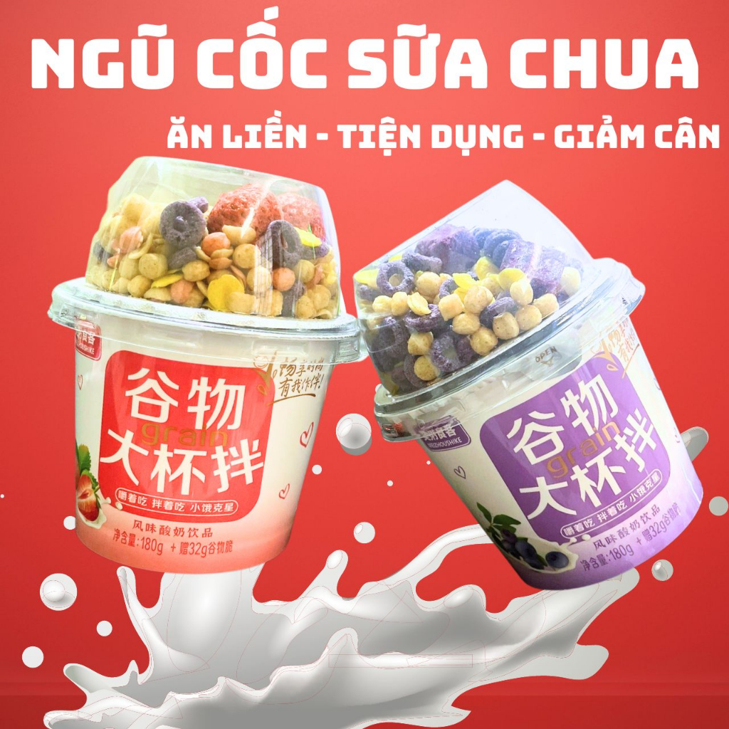 Ngũ cốc,ngũ cốc sữa chua,ngũ cốc giảm cân ăn kiêng , Ly 212g
