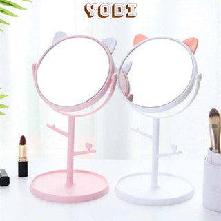 Gương tai mèo, gương thiết kế hình tai mèo xinh xắn, gương để bàn, màu sắc xinh xắn nhẹ nhàng, thân gương có móc treo.