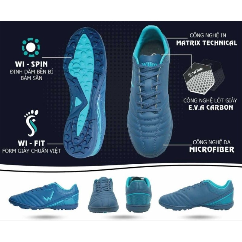 Giầy đá bóng giầy bóng đá trẻ em wika qh19 sân cỏ nhân tạp chính hãng