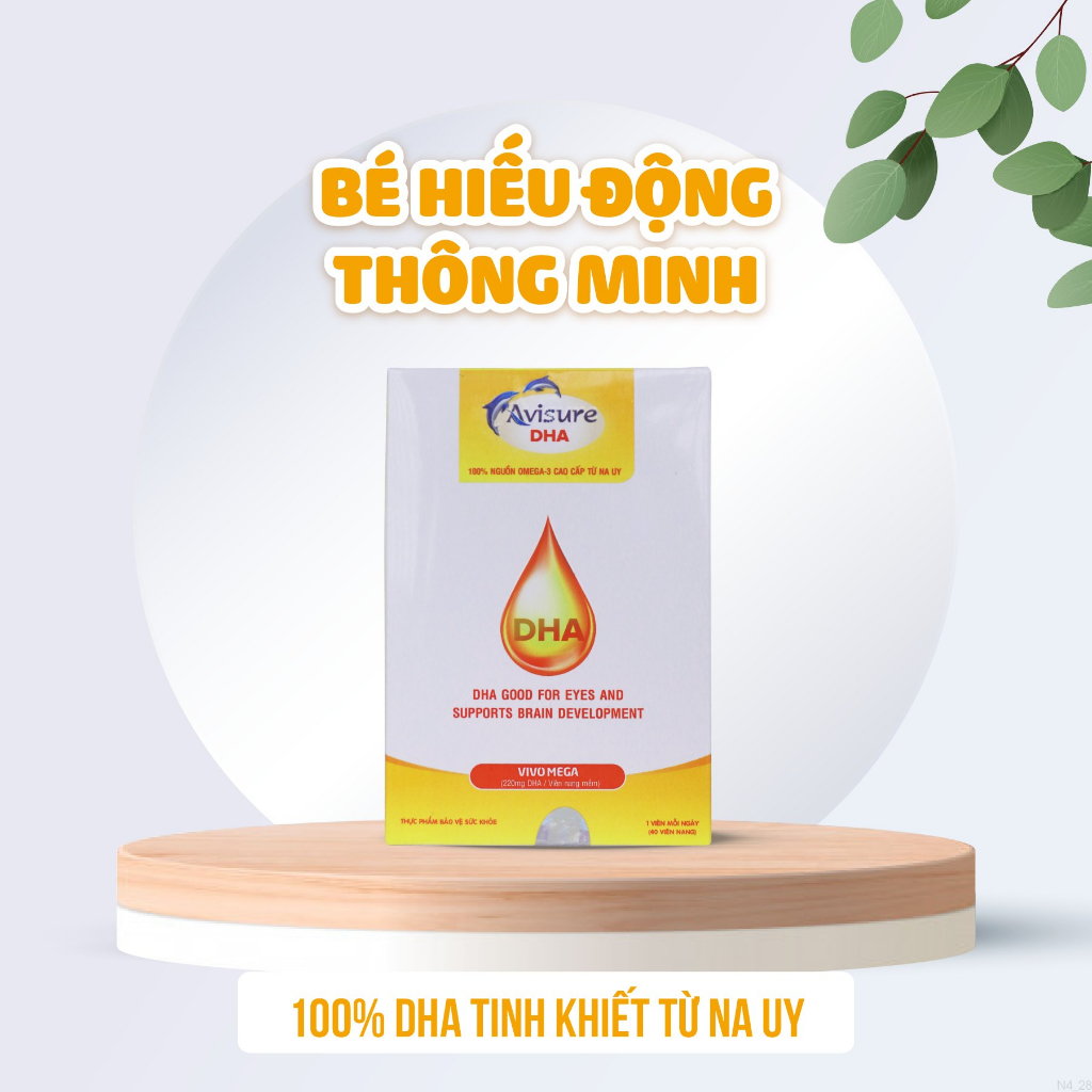 DHA cho bà bầu Na Uy Avisure DHA tinh khiết, hàm lượng cao cho bé thông minh, mắt sáng 40 viên