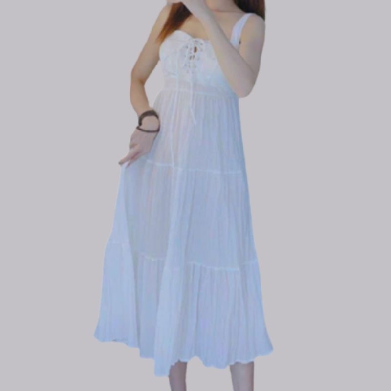 Đầm maxi Anna 2 dây đan dây ngực  lưng thun co giản siêu xinh