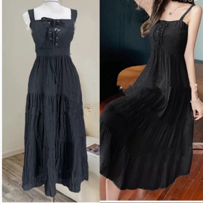 Đầm maxi Anna 2 dây đan dây ngực  lưng thun co giản siêu xinh