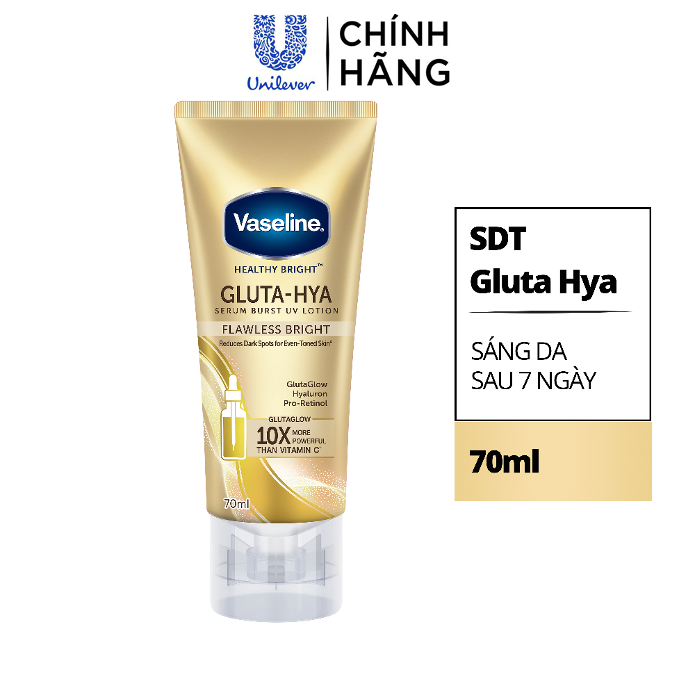 [HB GIF-PC] Sữa dưỡng thể Vaseline Gluta-Hya Dưỡng Da Sáng Mịn Sau 7 Ngày 70ml (giao mẫu ngẫu nhiên)