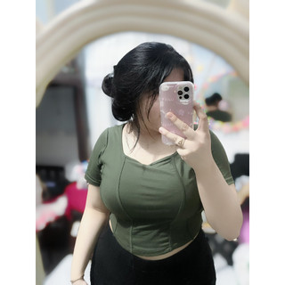 Áo thun cổ u xương cá nữ bigsize