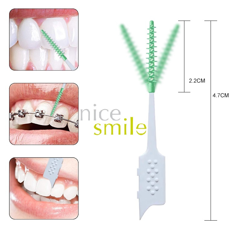 Combo 10 Bàn Chải Kẽ Silicone, 10 Bàn Chải Kẽ Chỉnh Nha