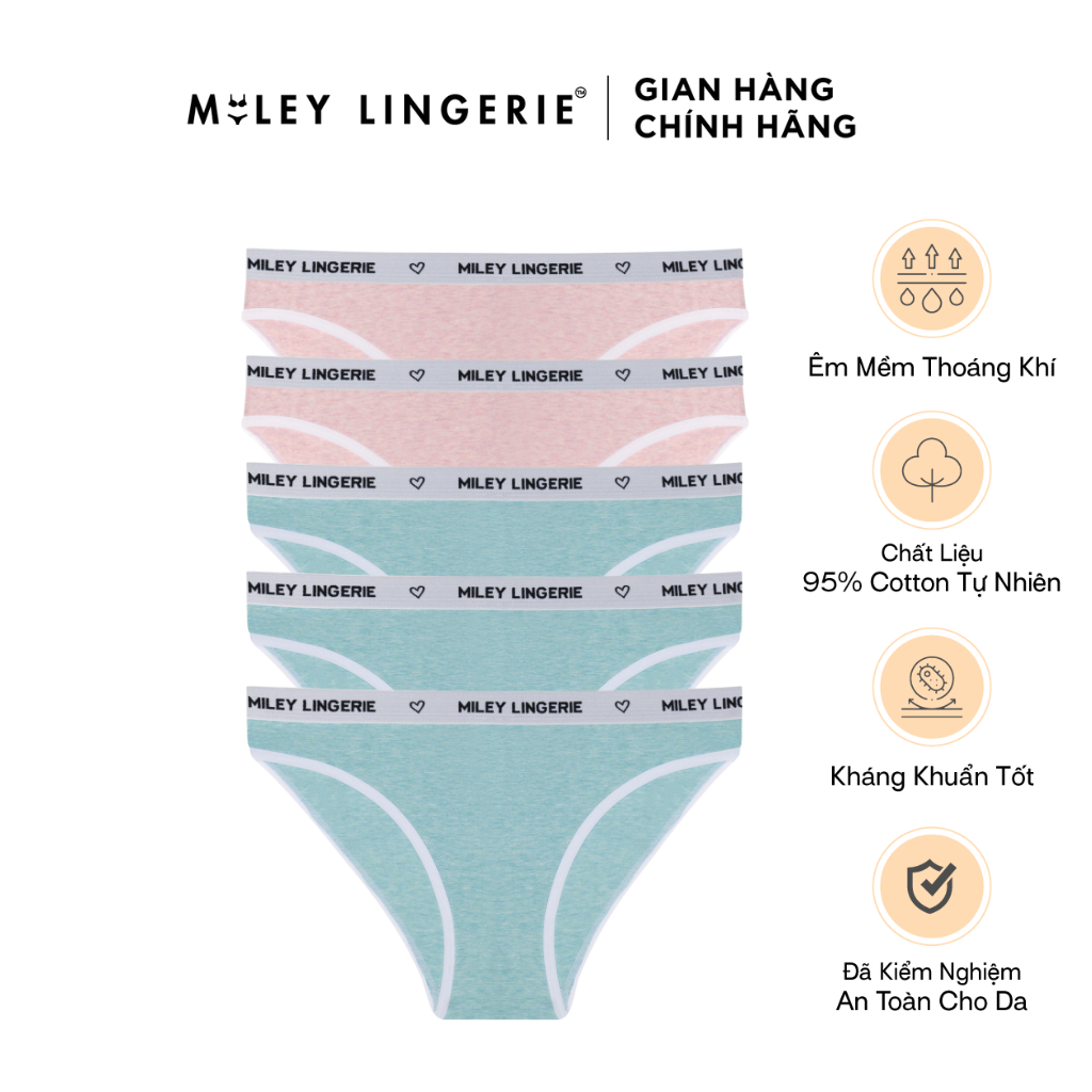 Combo 5 Quần Lót Nữ Thể Thao Kháng Khuẩn Cao Cấp Melange Miley Lingerie
